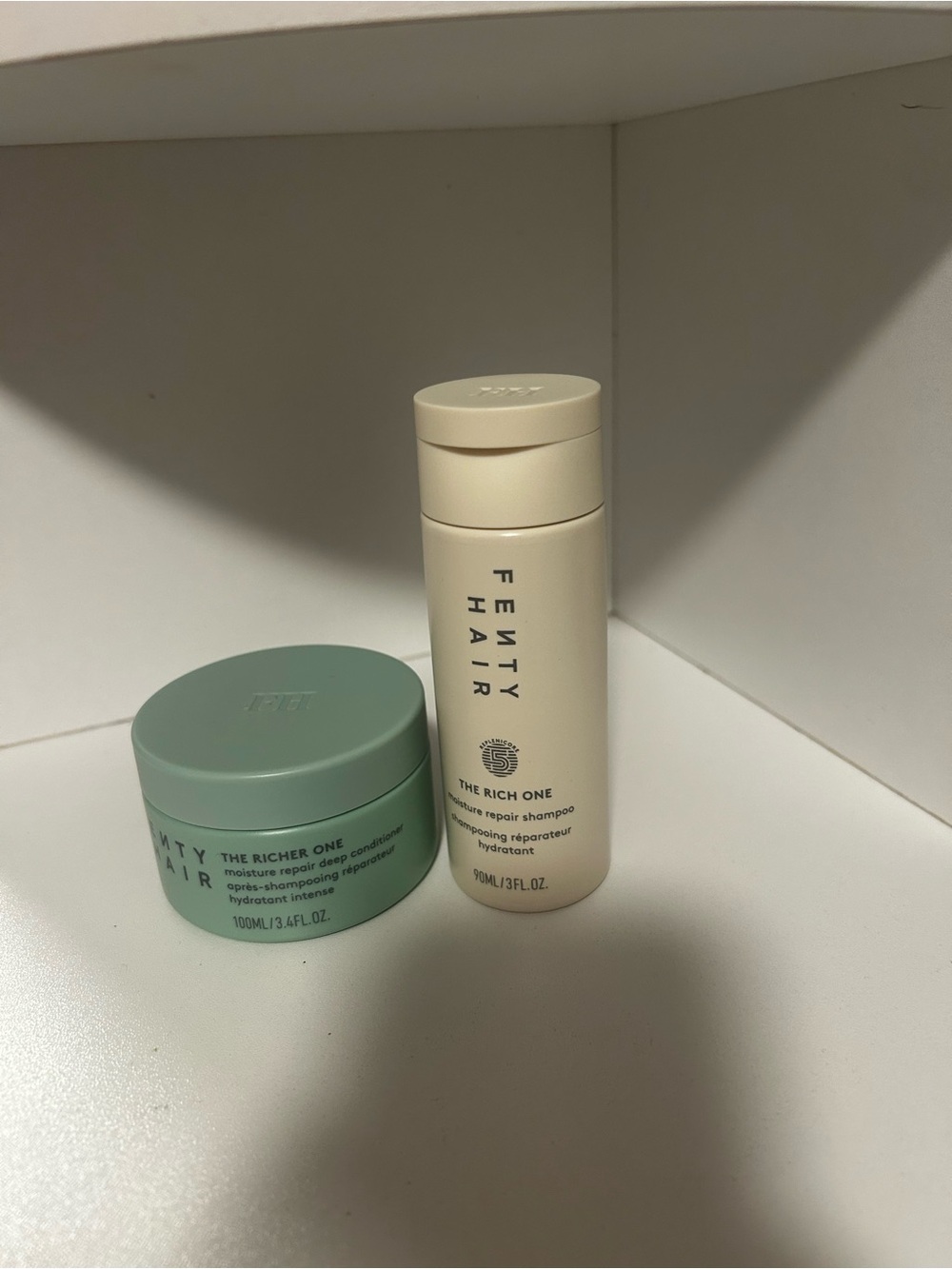 Fenty Beauty Hair Duo the rich one shampoo and the richer one deep conditioner